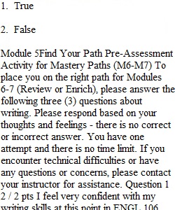 Pre-Assessment Activity for Mastery Paths (M6-M7) Find Your Path